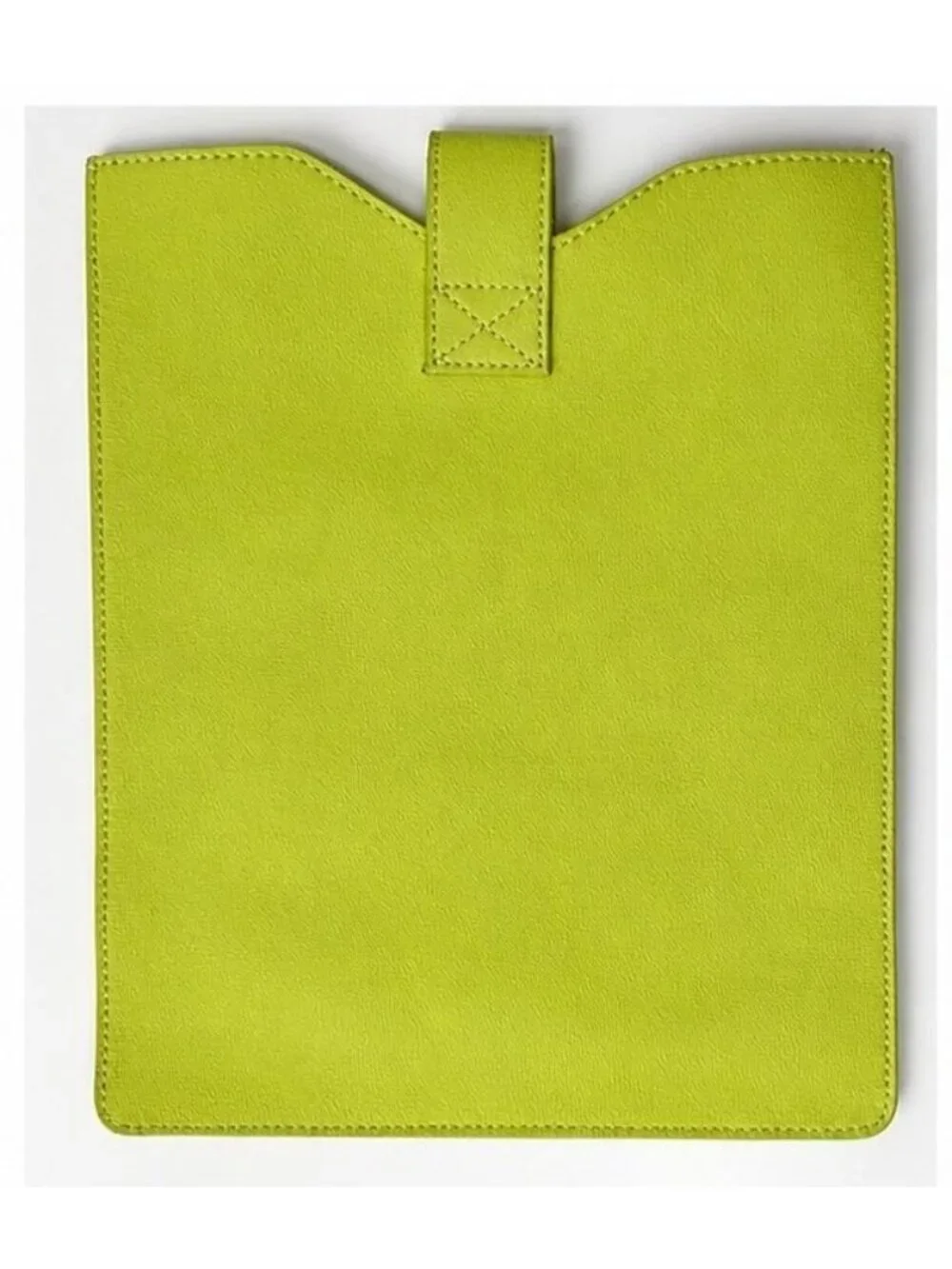 C. Wonder Neon Chartreuse Green Tablet Sleeve Clutch Pouch Gold Logo